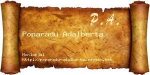 Poparadu Adalberta névjegykártya